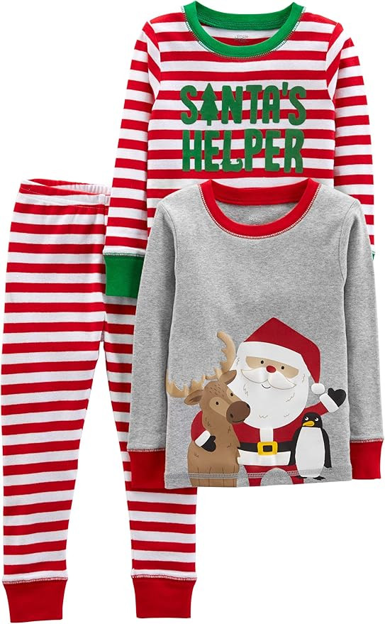 Simple Joys by Carter's Baby 3-Piece Snug-fit Cotton Holiday Pajama Set | Amazon (US)