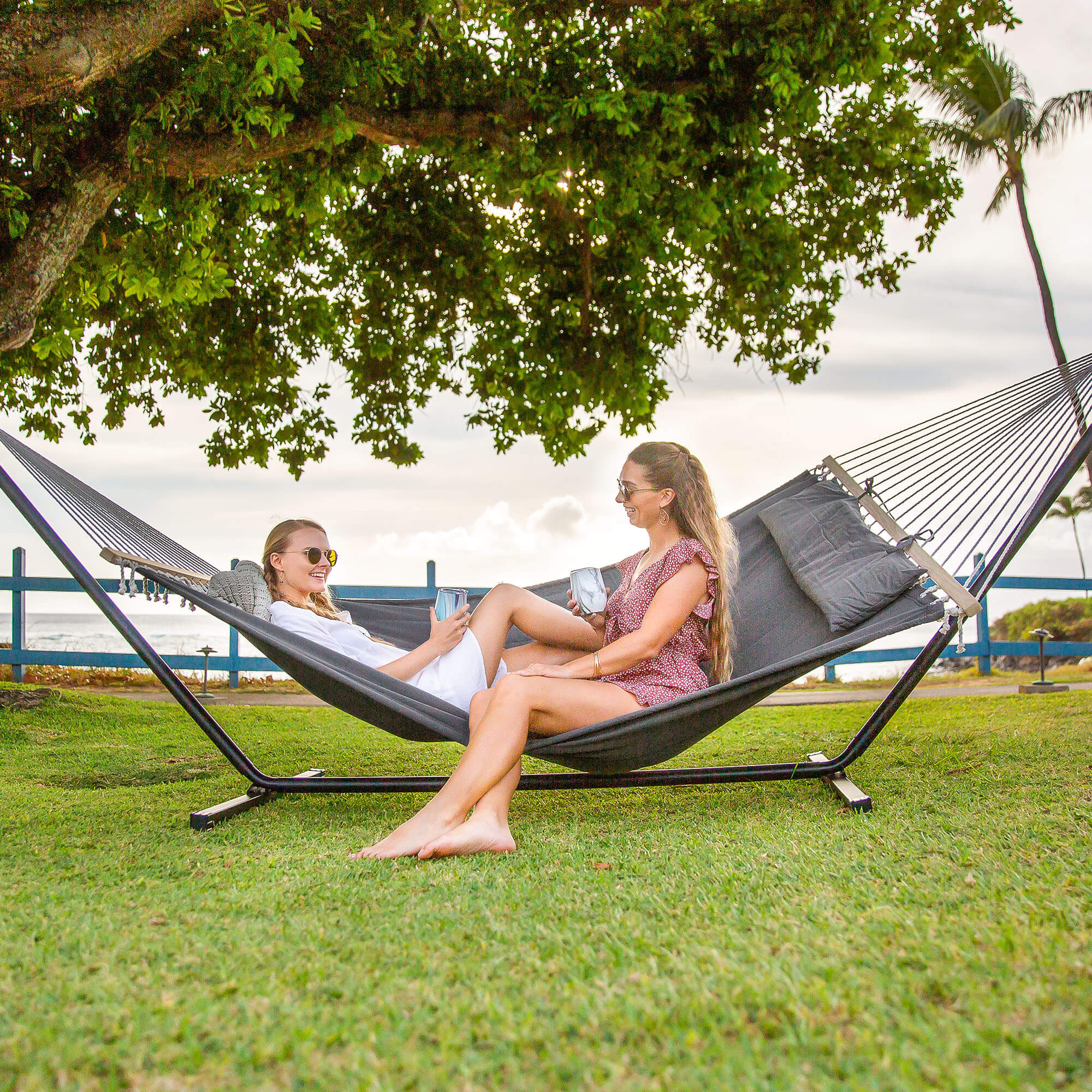 Double Quilted Fabric Hammock with Stand | SUNCREAT - suncreatoutdoor | Suncreatoutdoor