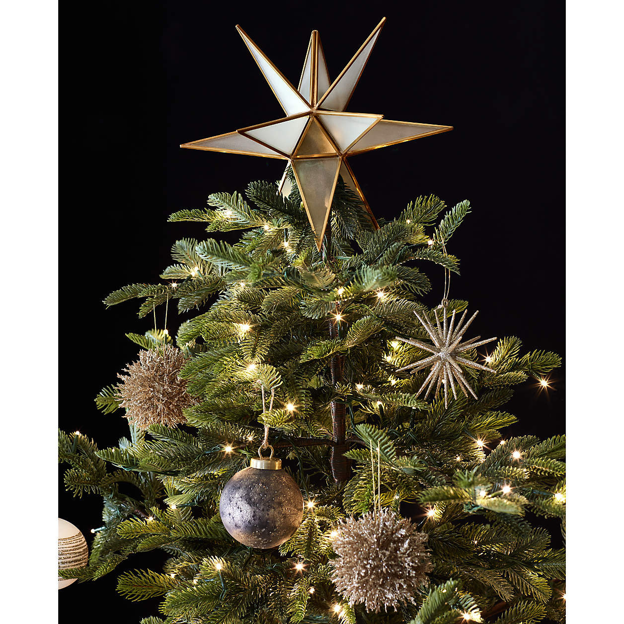 3D Gold Glitter Star Christmas Tree Ornaments, Set of 12 + Reviews | Crate & Barrel | Crate & Barrel