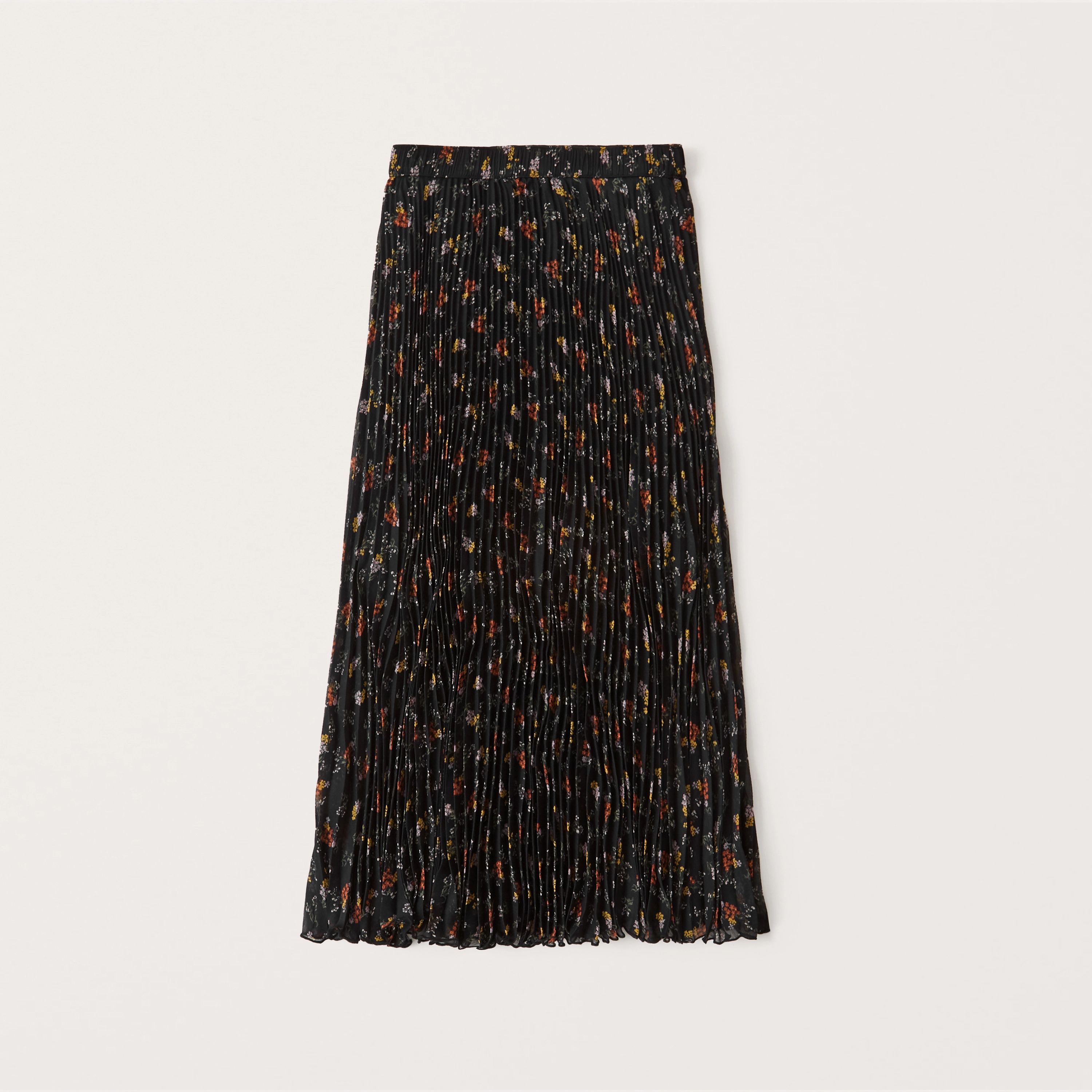 Pleated Chiffon Midi Skirt | Abercrombie & Fitch (US)