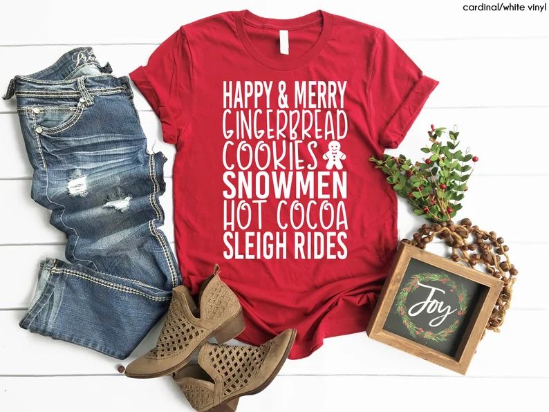 Winter List | Cute Winter Christmas Shirts| Shirts for Moms  | Bella Tee | Soft TShirt | Women's ... | Etsy (US)