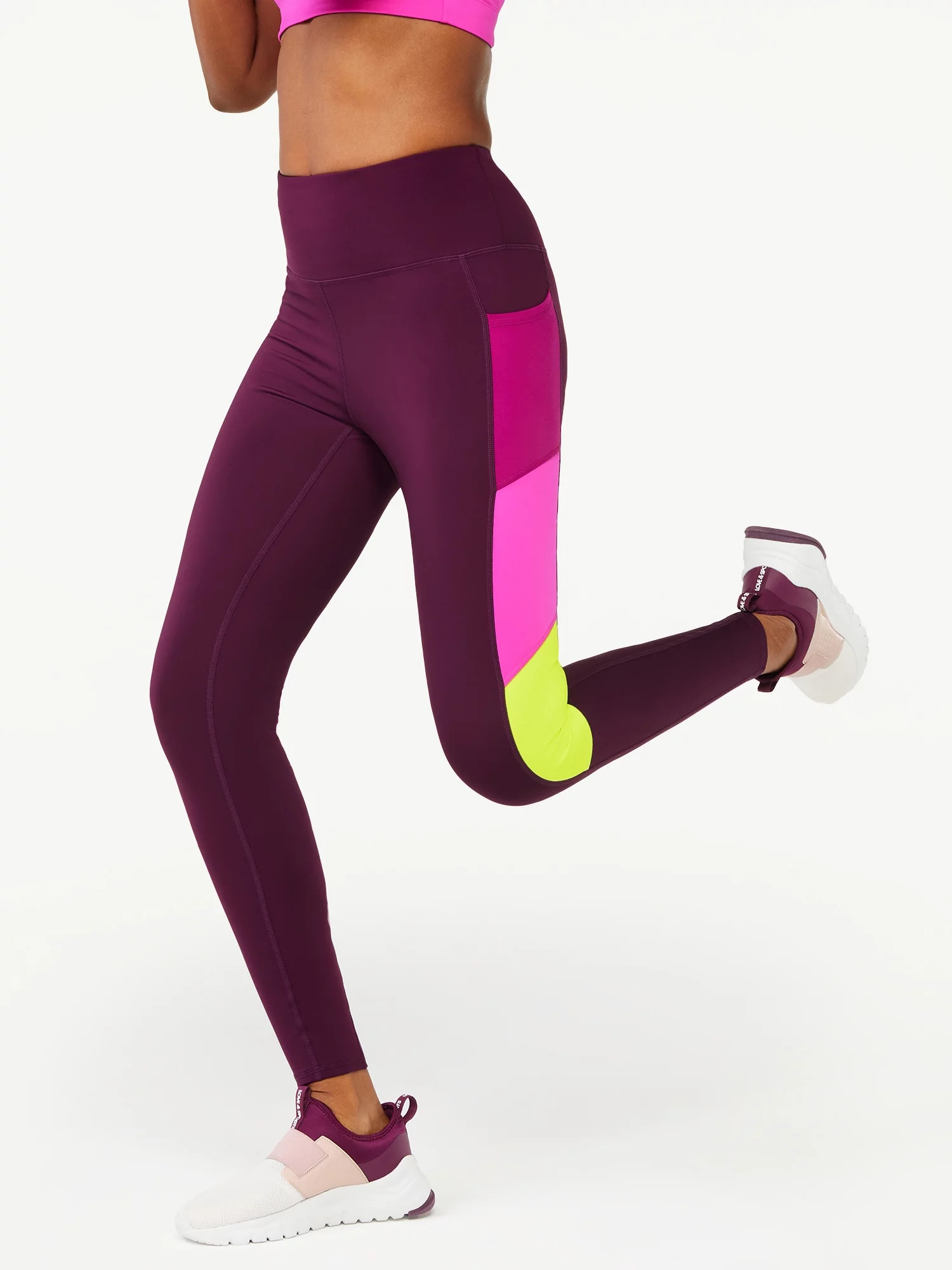 Love & Sports Women's High Rise Colorblocked Leggings | Walmart (US)