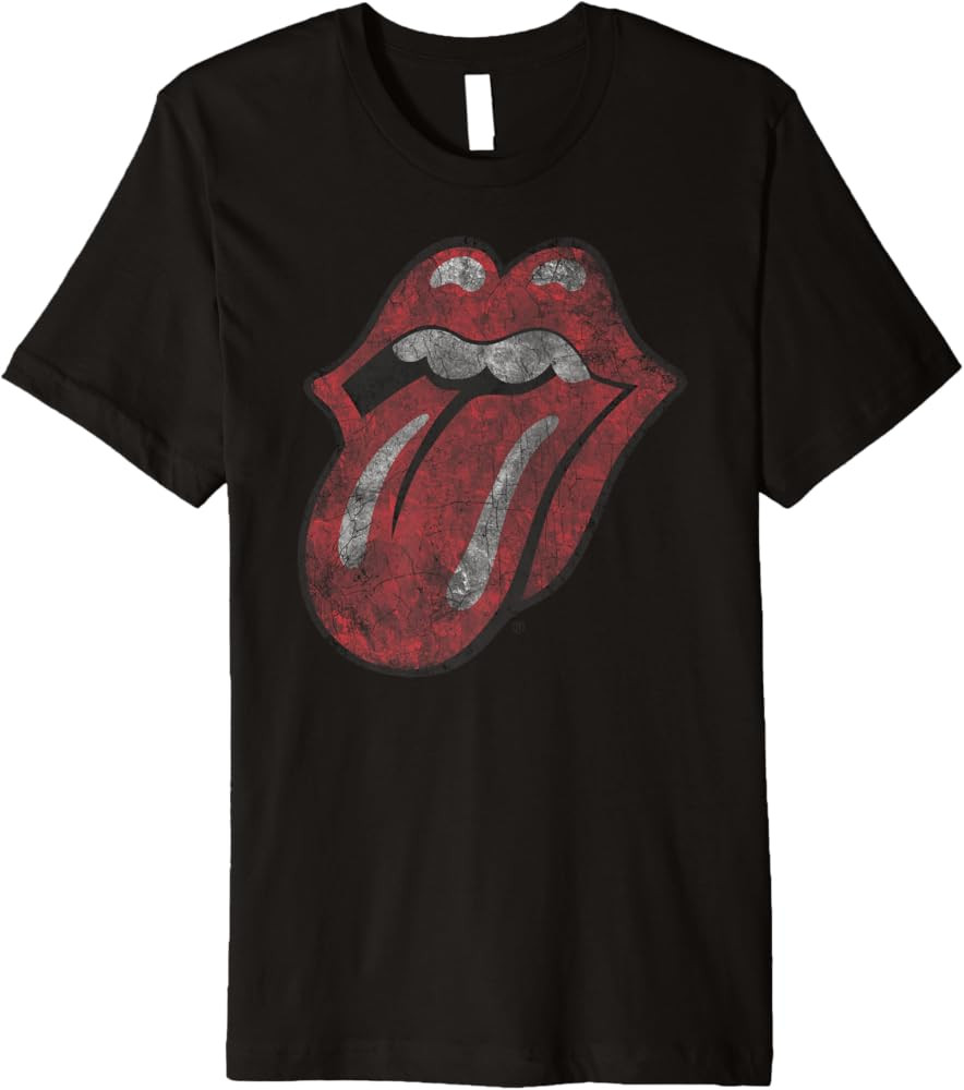 The Rolling Stones Distressed Tongue Premium T-Shirt | Amazon (US)