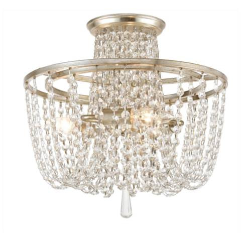 Crystorama Arcadia 15" Wide Antique Silver Ceiling Light | Lamps Plus