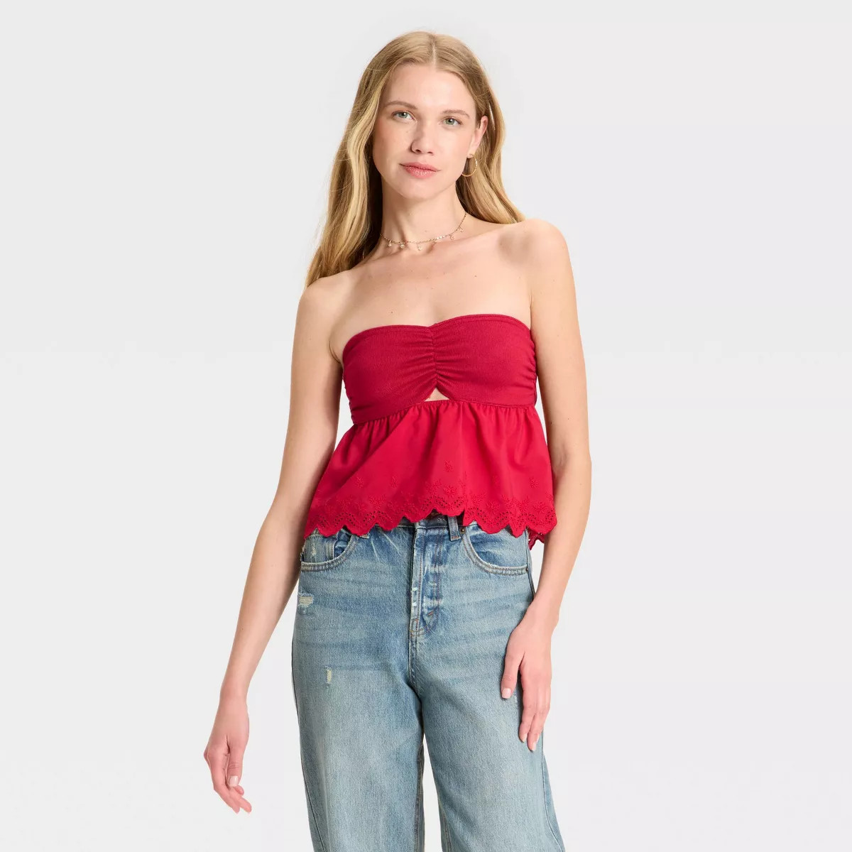 Women's Knit Woven Twist Tube Top - Wild Fable™ | Target