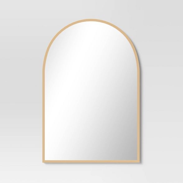 20&#34; x 30&#34; Arched Metal Wall Mirror Brass - Threshold&#8482; | Target