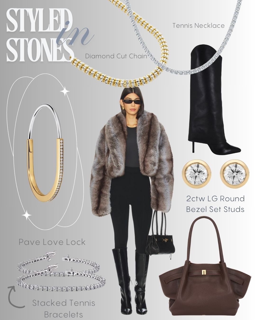 Revolve fall outfits 
Revolve finds 
Leggings 
Fur cropped jacket 
Leather boots 
Fall boots 
Tiffany love lock 
Tennis bracelets 
Jewelry 

#LTKHoliday #LTKCyberWeek #LTKSeasonal