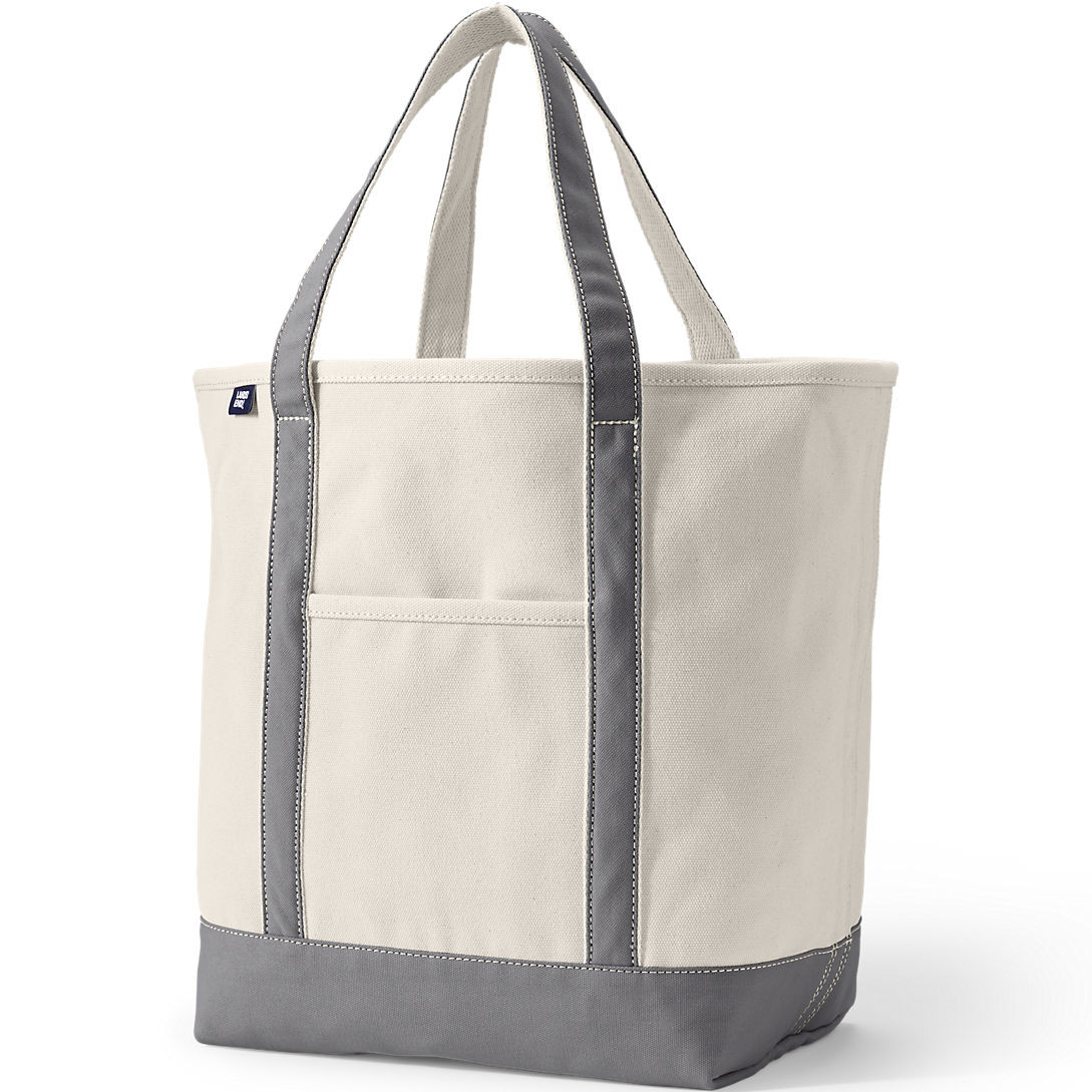 Large Natural 5 Pocket Open Top Canvas Tote Bag | Lands' End (US)