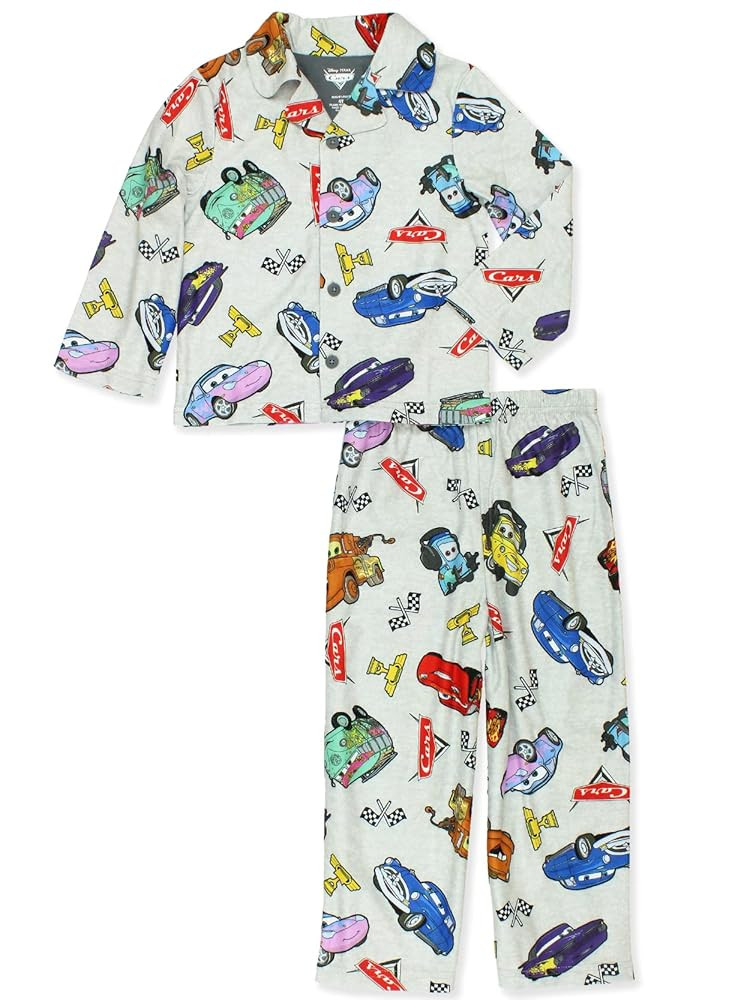 Disney Cars Toddler Kids Flannel Coat Style Pajamas Set | Amazon (US)