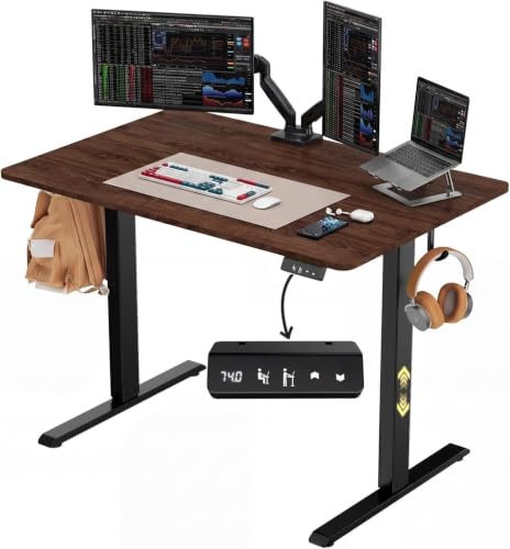NEXT BEAUTY Electric Standing Desk 48" x 24", Height Adjustable 28"-46", Sit Stand Desk with Memory Presets, Smooth & Quiet Motor, Reinforced Frame, Easy Assembly, Ergonomic Home Office Desk | Amazon (US)