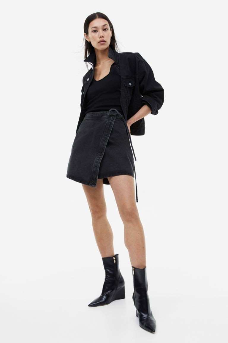 Denim wrap skirt | H&M (UK, MY, IN, SG, PH, TW, HK)