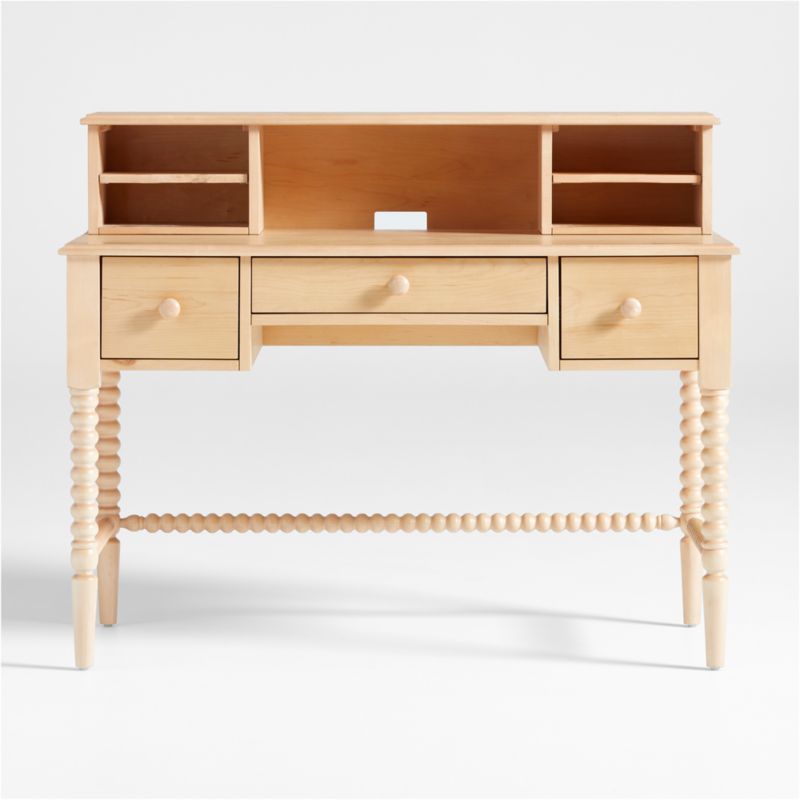 Jenny Lind Maple Wood Spindle 3-Drawer Kids Desk and Hutch | Crate & Kids | Crate & Barrel