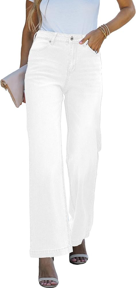 luvamia Wide Leg Jeans for Women Distressed Baggy High Waisted 90s Jeans Stretchy Denim Pants Tre... | Amazon (US)