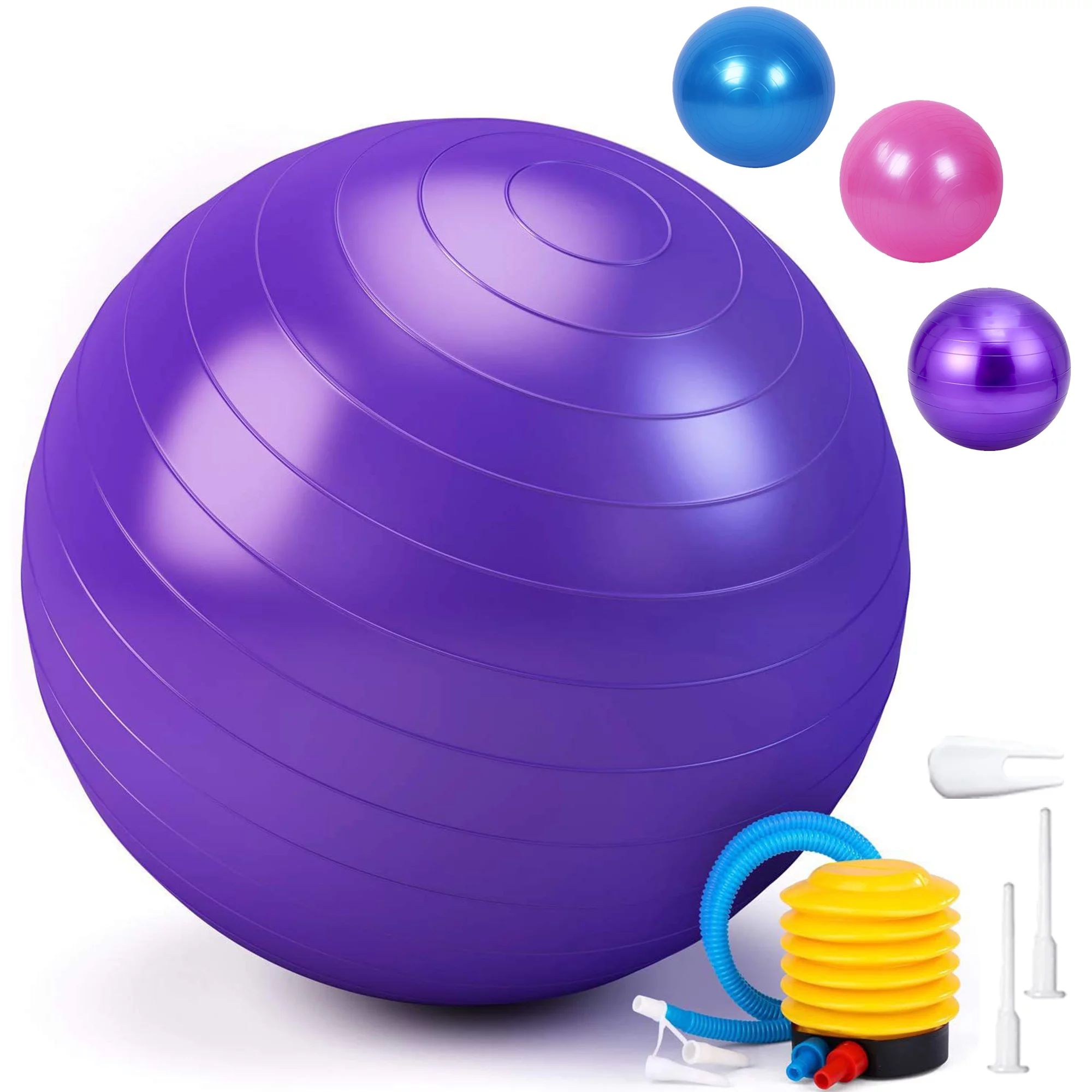 Exercise Ball, Pilates Yoga Ball for Fitness Pregnancy, Stability Balance Ball Chair with Quick P... | Walmart (US)