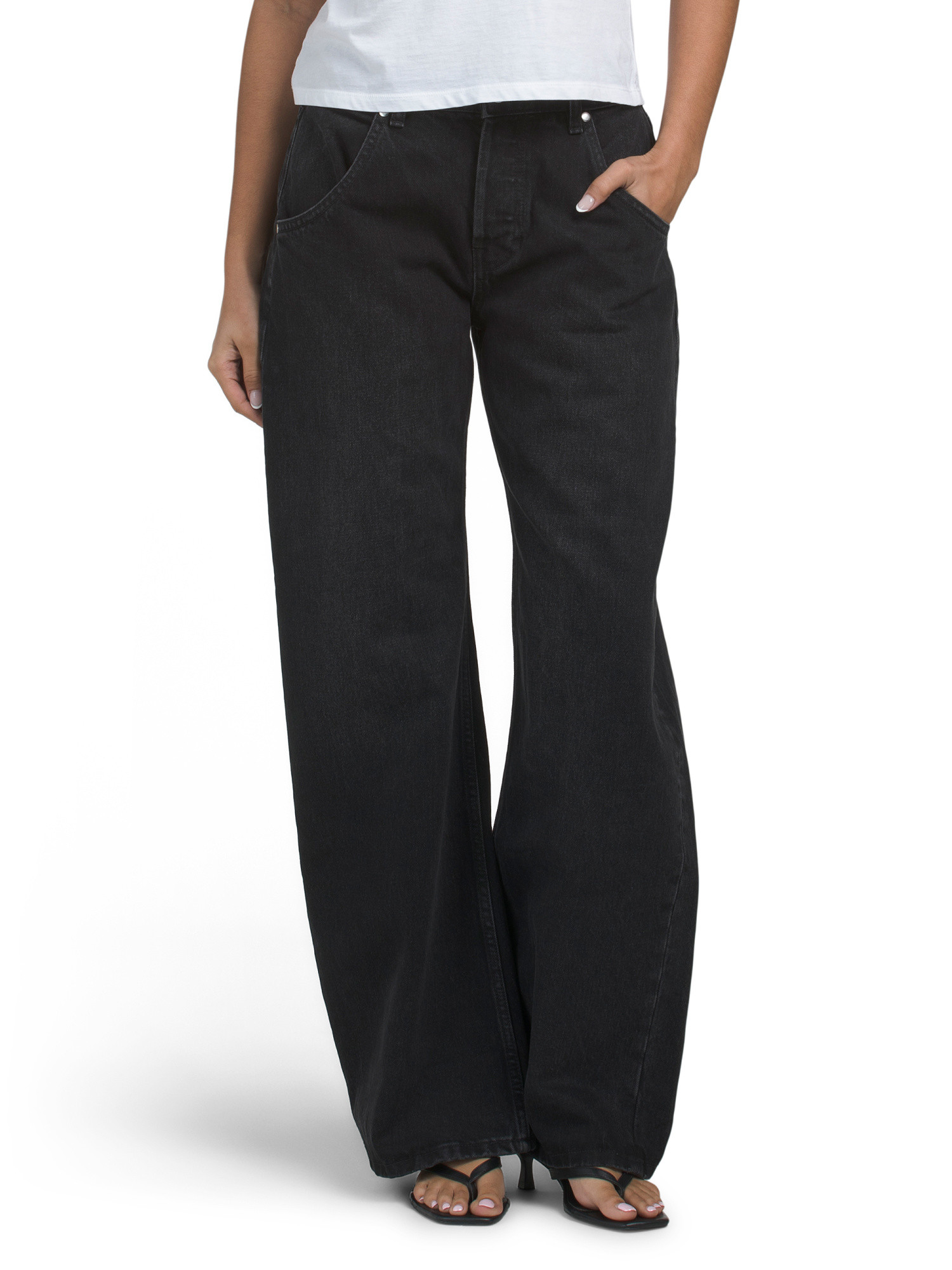 Enzo Mid Rise Barrel Jeans | TJ Maxx