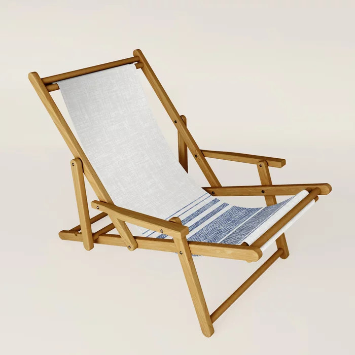 French Linen Chambray Tassel Patio Sling Chair by Holli Zollinger - One Size | Society6