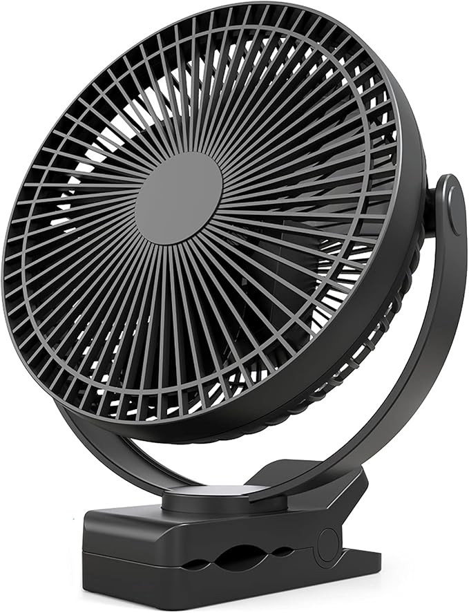 10000mAh Portable Clip on Fan, 8 inch Rechargeable Battery Operated Fan, 24 Hours Work Time, Quie... | Amazon (US)
