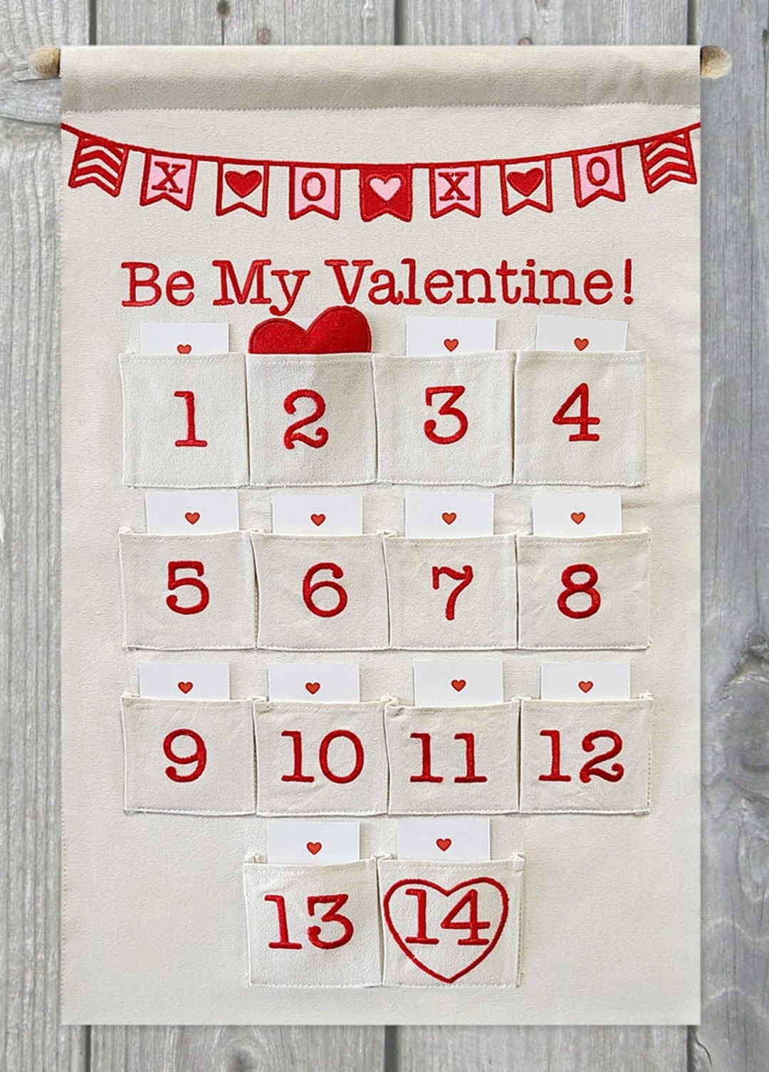 Valentine Countdown Calendar Canvas Wall Hanging for Families and Kids with Activity Cards by Poc... | Etsy (US)