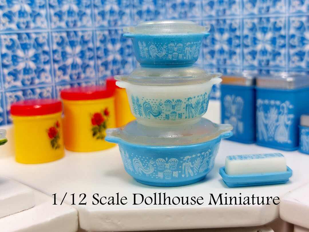 Pyrex Butterprint Blue/white Bakeware This is a 1:12 Scale - Etsy | Etsy (US)