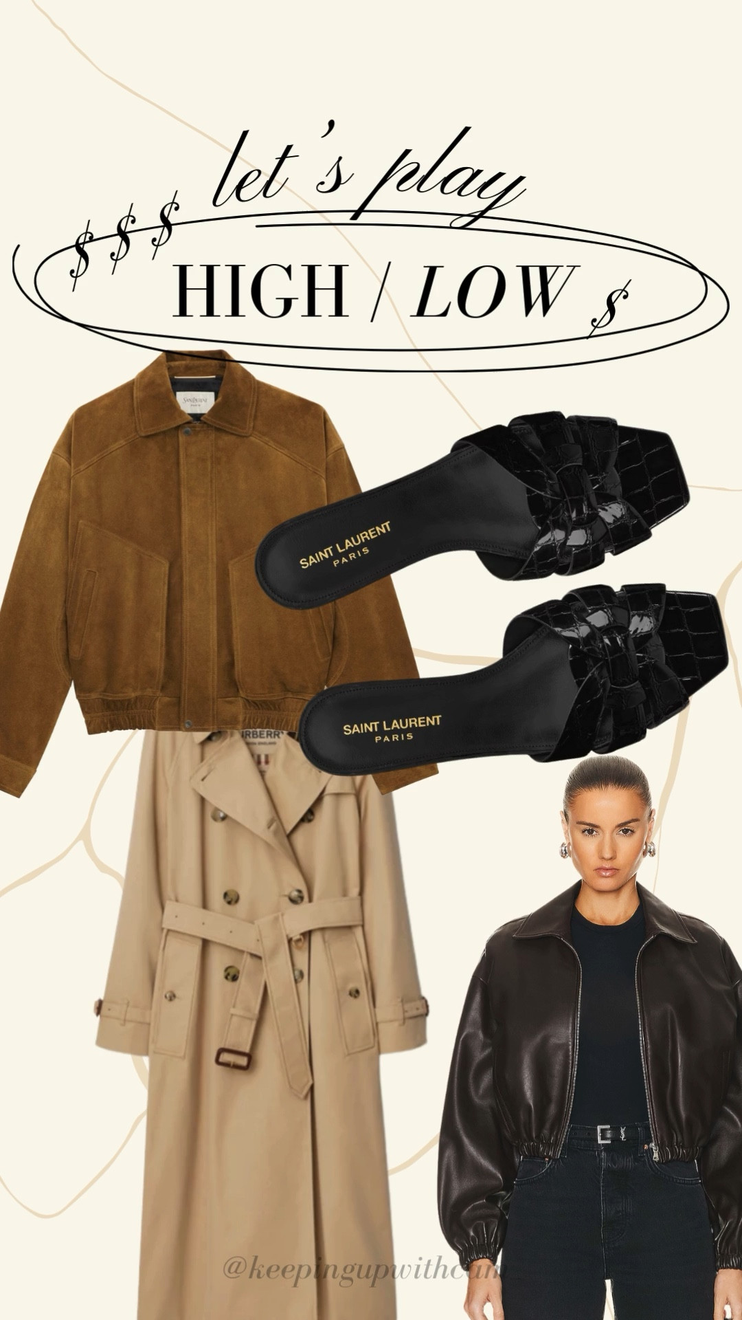 Designer looks for less. High price point style, low spend finds! #Amazon #LooksForLess #SaintLaurent #Prada #Aritzia