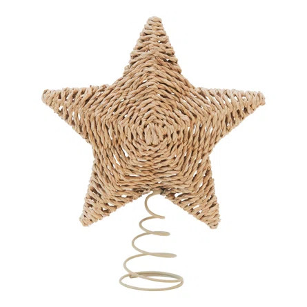 9-1/2"H Bankuan Rope Weave Star Tree Topper, Natural | Wayfair North America