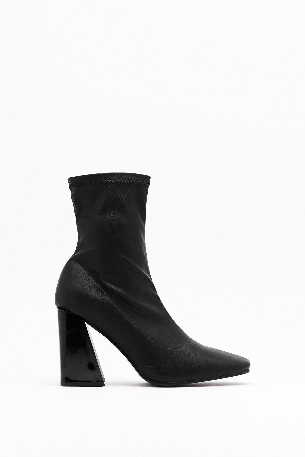 Flare is No Alternative Faux Leather Block Heel Boots | NastyGal (US & CA)