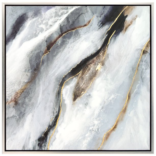 Empire Art Direct Flood Textured Metallic Hand Painted Framed Wall Art, 36" x 36" x 1.5", Ready t... | Walmart (US)