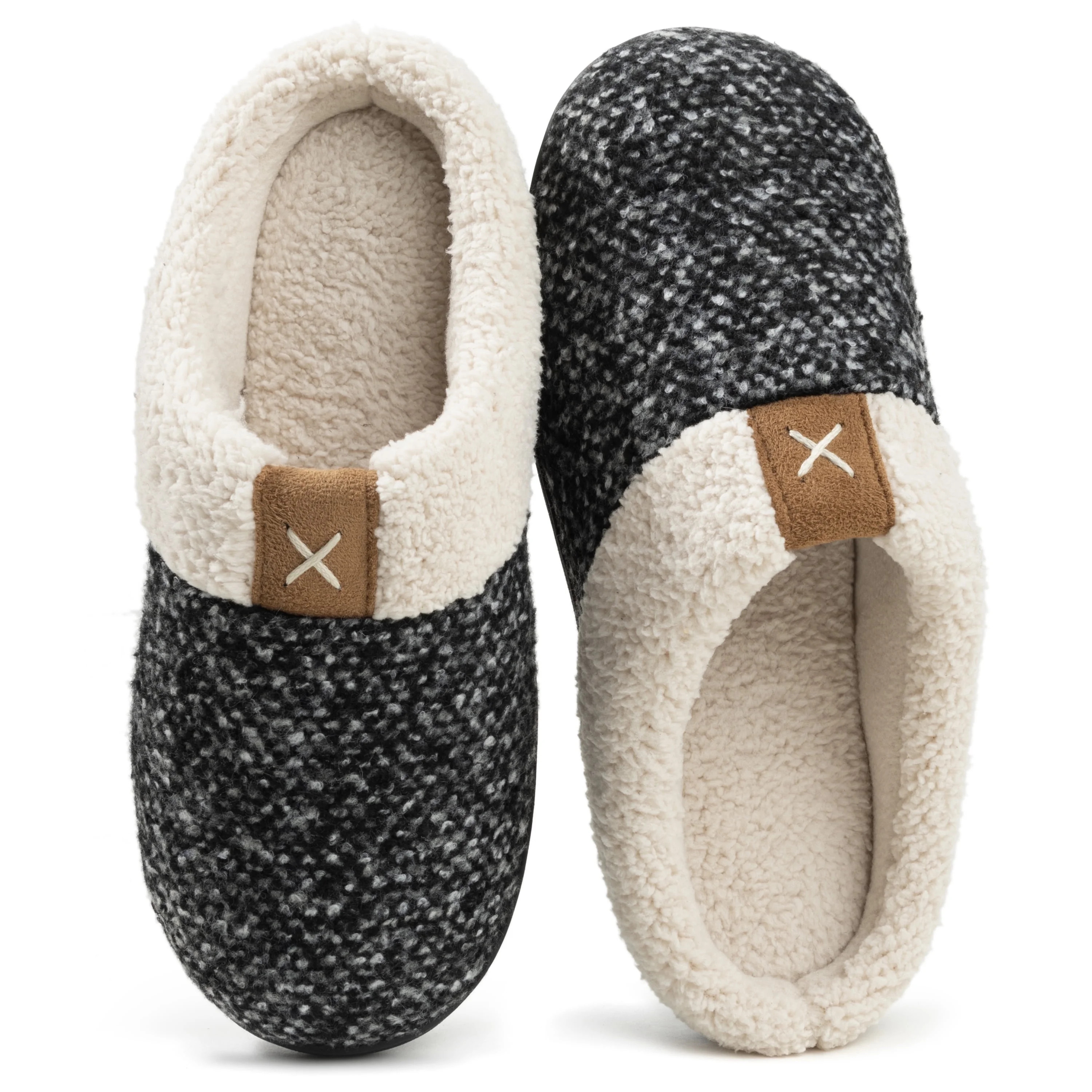 RockDove Women's Bouclé Knit Sherpa Lined Slipper | Walmart (US)