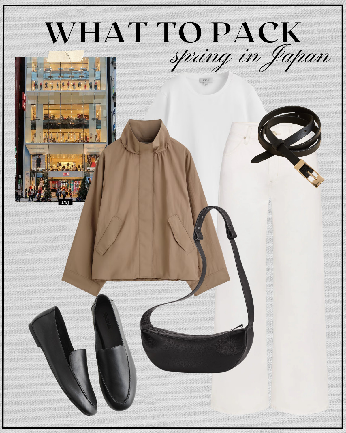 spring outfit inspo for japan

spring jacket / tee / white wide leg jeans / minimal leather crossbody / thin blakc belt / minimal loafers / street chic / shopping outfit  

 

#LTKTravel