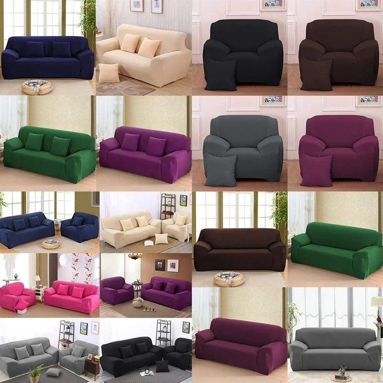 WALFRONT Sofa Cover Slipcover Stretch Elastic 1/2/3/4Seater Chair Loveseat Sofa Couch Furniture P... | Walmart (US)