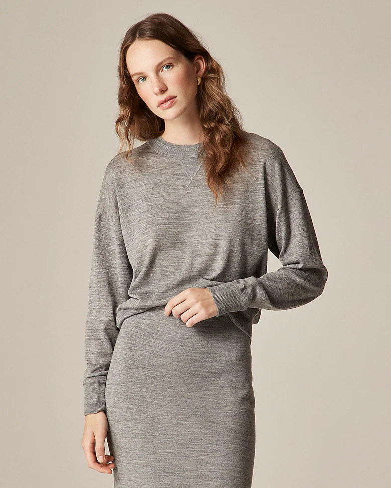 Oversized crewneck sweatshirt in merino wool | J. Crew US