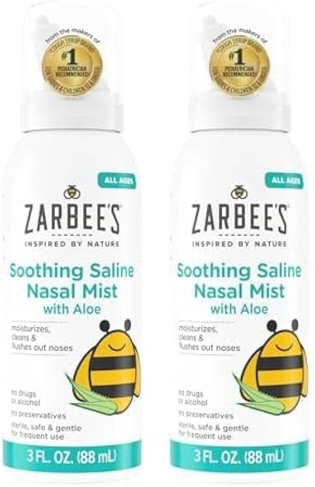 Zarbee's Baby Nasal Saline Spray, Soothing Sterile Mist with Aloe, Newborns & Up, Cleansing Nose ... | Amazon (US)