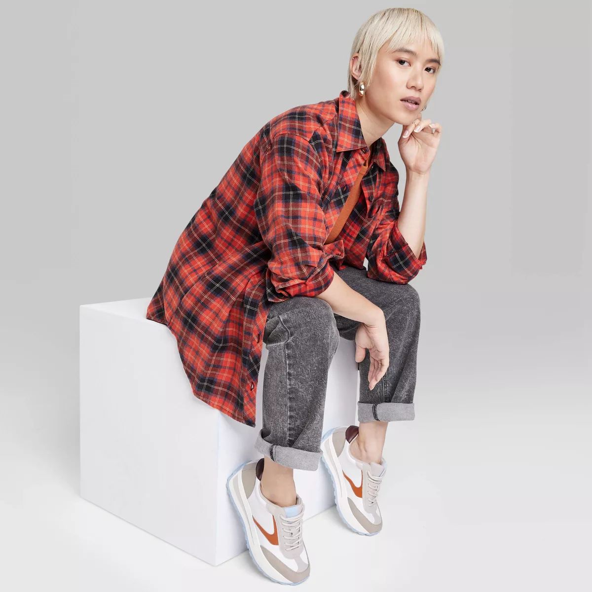 Women's Oversized Button-Down Flannel Shirt - Wild Fable™ Plaid | Target