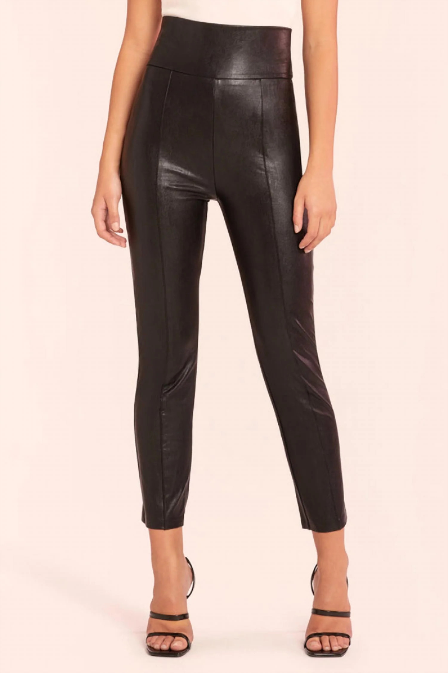 Romana Faux Leather Pull-On Pants In Black | Shop Simon