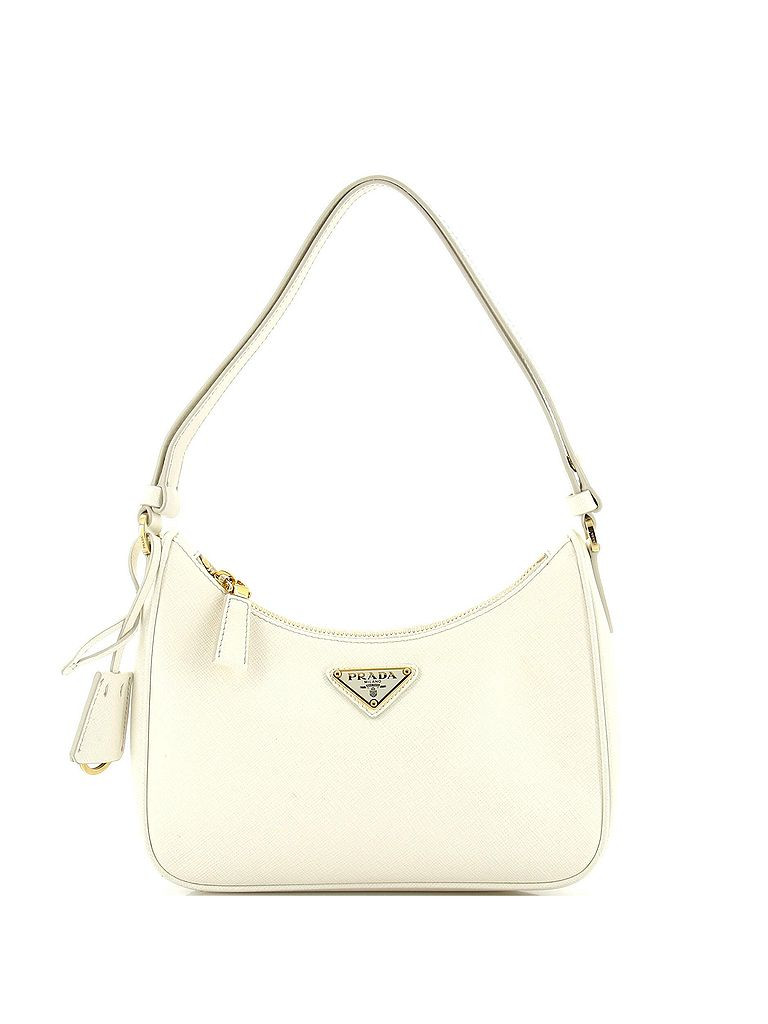 Prada Leather Hobo Bag: White Bags | ThredUp