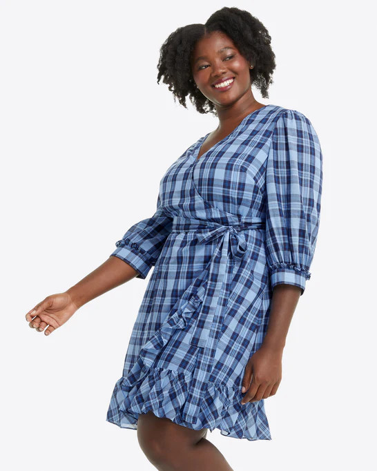 Reba Wrap Dress in Midnight Plaid | Draper James (US)