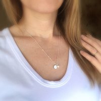 Personalized Initial Necklace With Pearl, Single Initial, Custom Letter, Sterling Silver Monogram Necklace, Freshwater Pearl | Etsy (US)