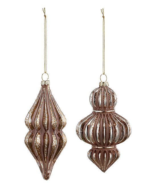 Rose Gold Finial Ornament - Set of Two | zulily