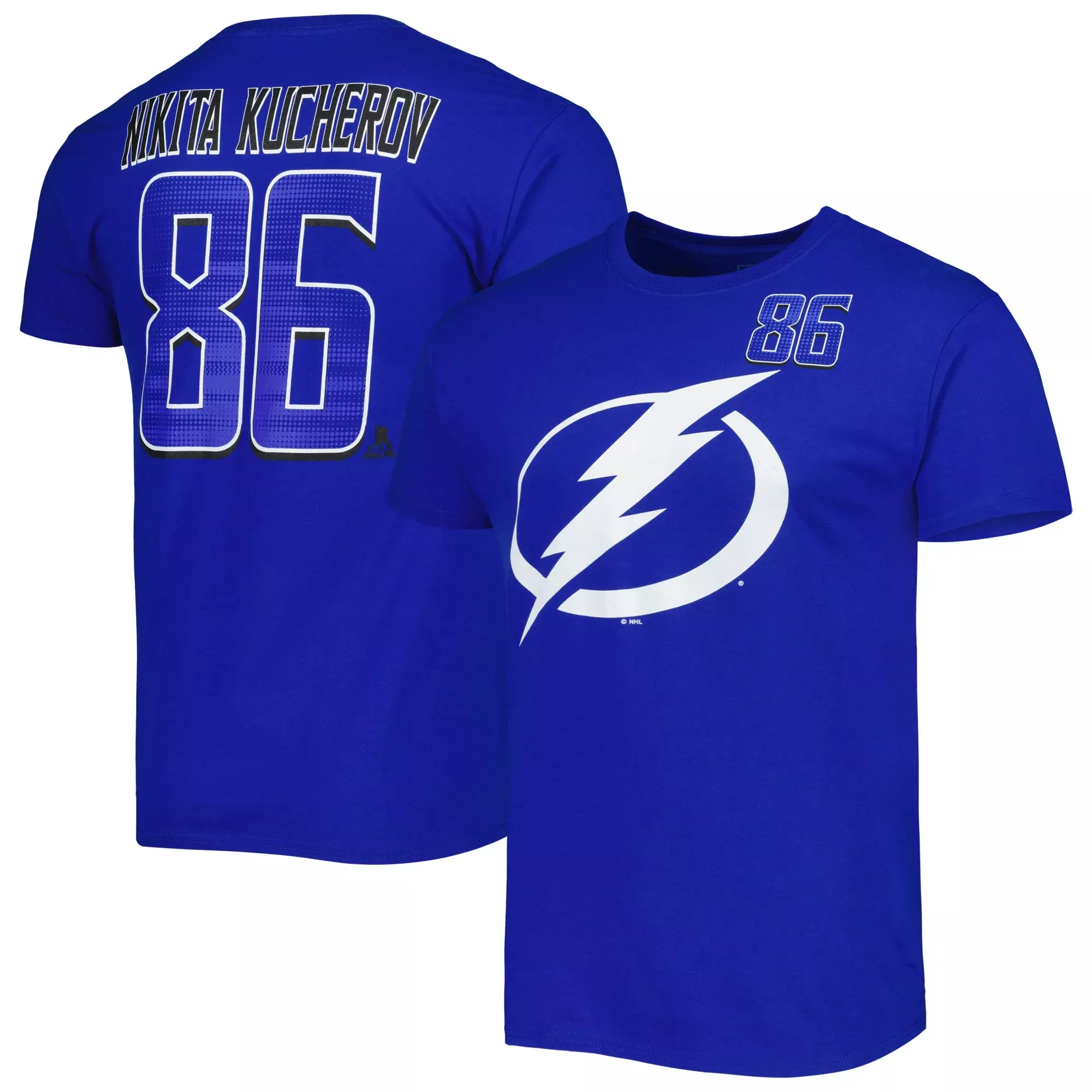 Men's Fanatics Branded Nikita Kucherov Black Tampa Bay Lightning Authentic  Stack Name & Number T-Shirt