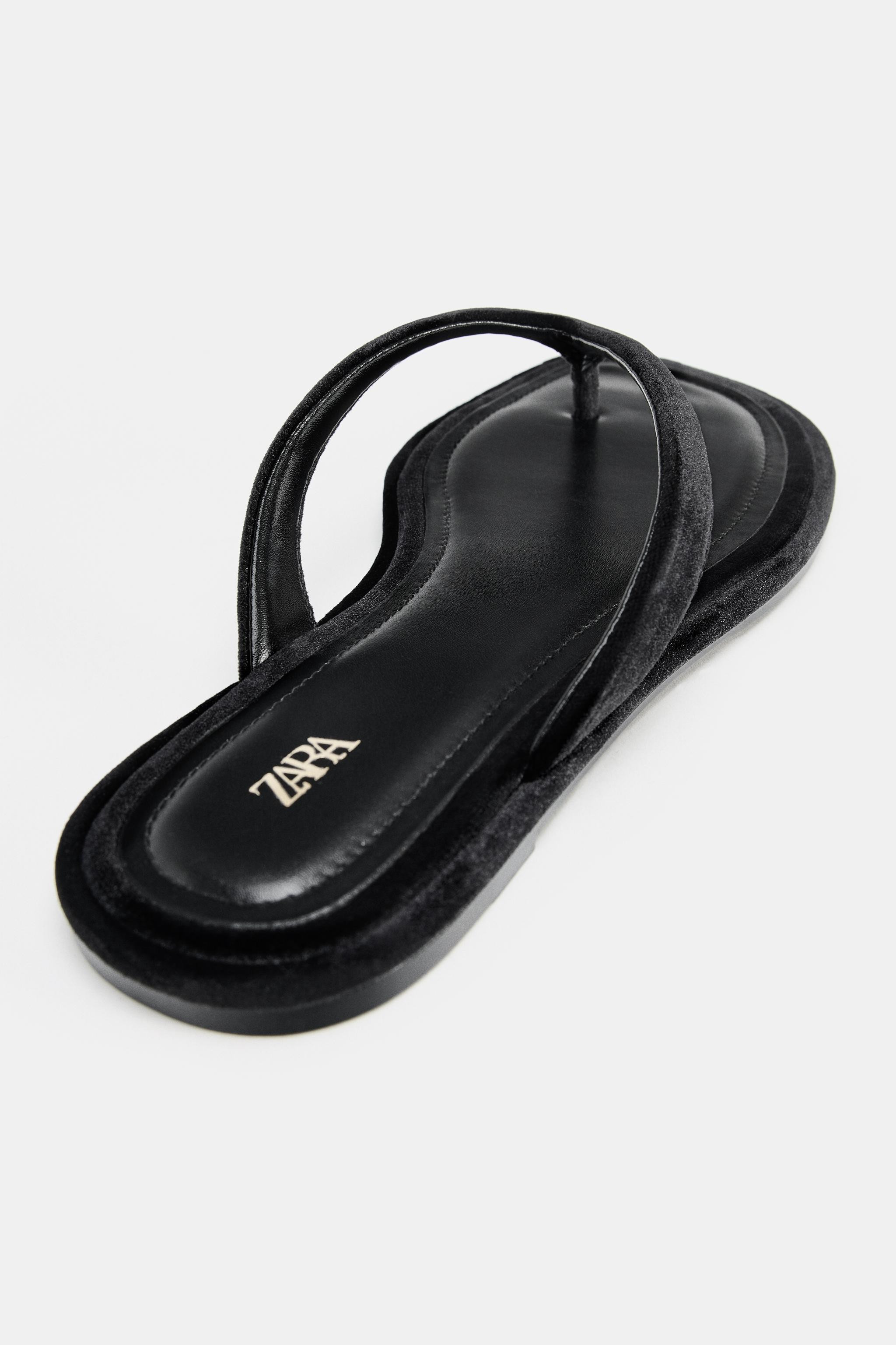 VELVET EFFECT FLAT SANDALS | Zara US