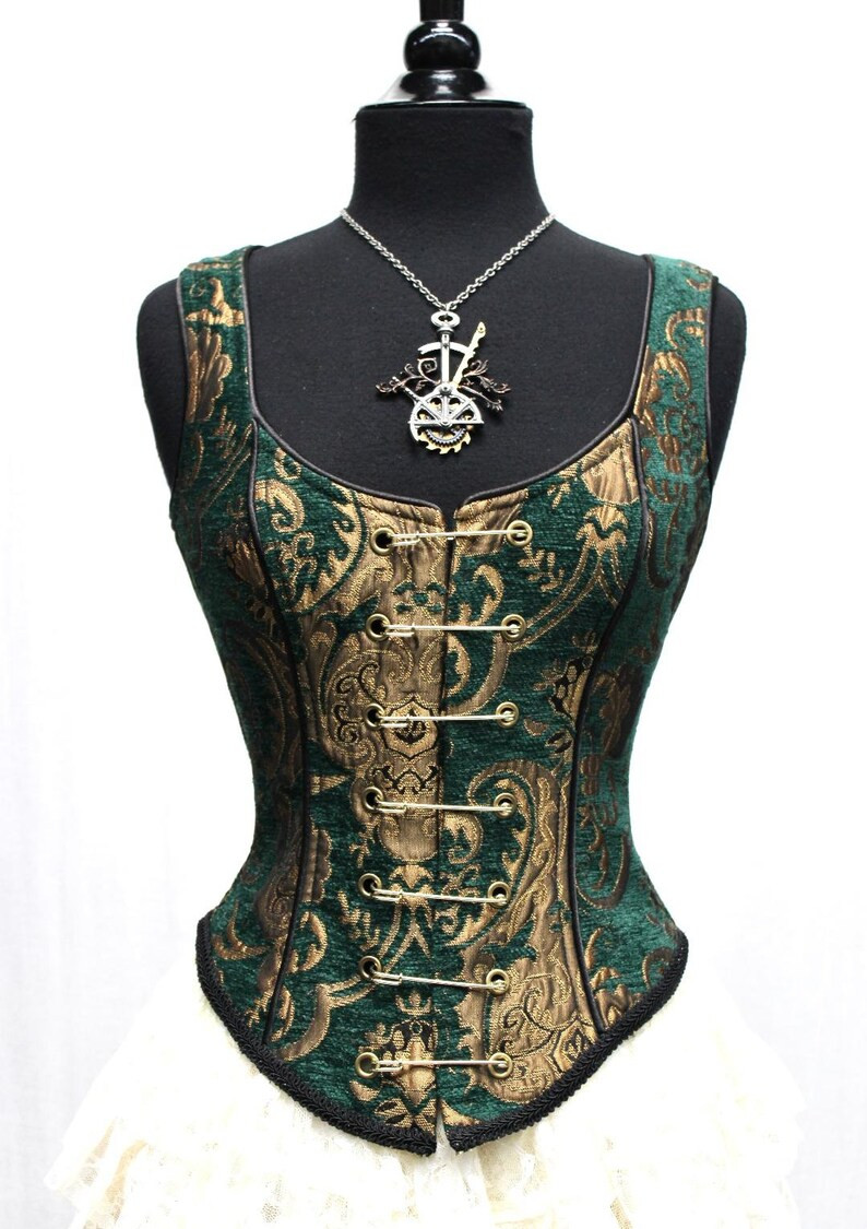 PIN BODICE Green/gold Tapestry - Etsy | Etsy (US)
