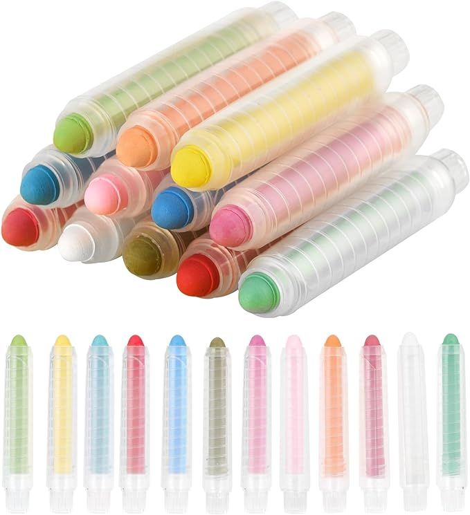 NewFamily Dustless Chalk for Kids, Colored Sidewalk Chalk With Holder,Non-Toxic Washable Toddlers... | Amazon (US)