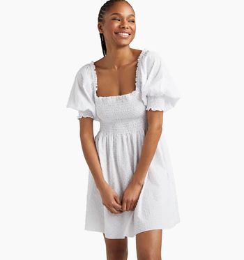 The Athena Nap Dress - White Swiss Dot | Hill House Home