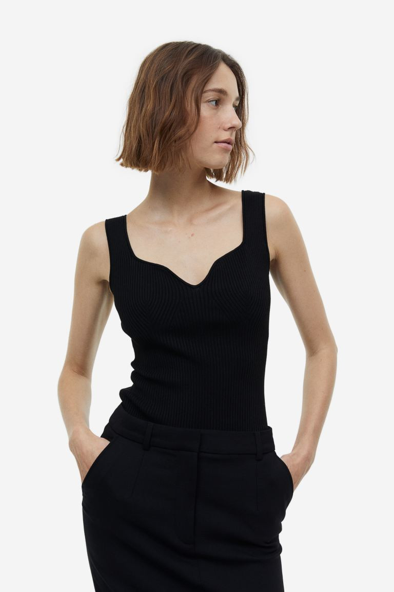 Rib-knit vest top | H&M (UK, MY, IN, SG, PH, TW, HK)