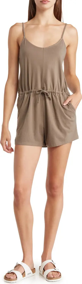 Drawstring Organic Cotton Romper | Nordstrom Rack