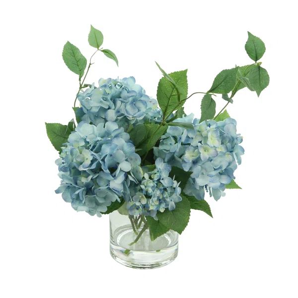 Hydrangea Floral Arrangement in Vase | Wayfair North America