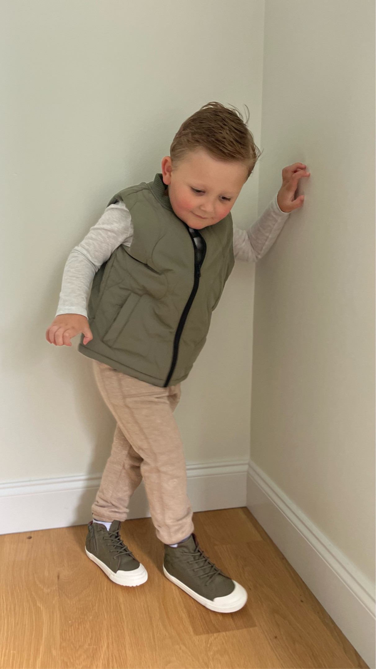 Hendrik’s #ootd for 3 year old preschool. He will be 4 in January and is wearing 4T pants, size 11T shoes and 5T long sleeve and vest.

#oldnavykids
#oldnavy
#kidsstyle
#kidsfashion

#LTKkids #LTKSeasonal #LTKstyletip