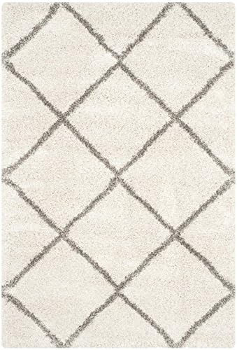 SAFAVIEH Hudson Shag Collection 2'3" x 12' Ivory/Grey SGH281A Modern Diamond Trellis Non-Shedding... | Amazon (US)