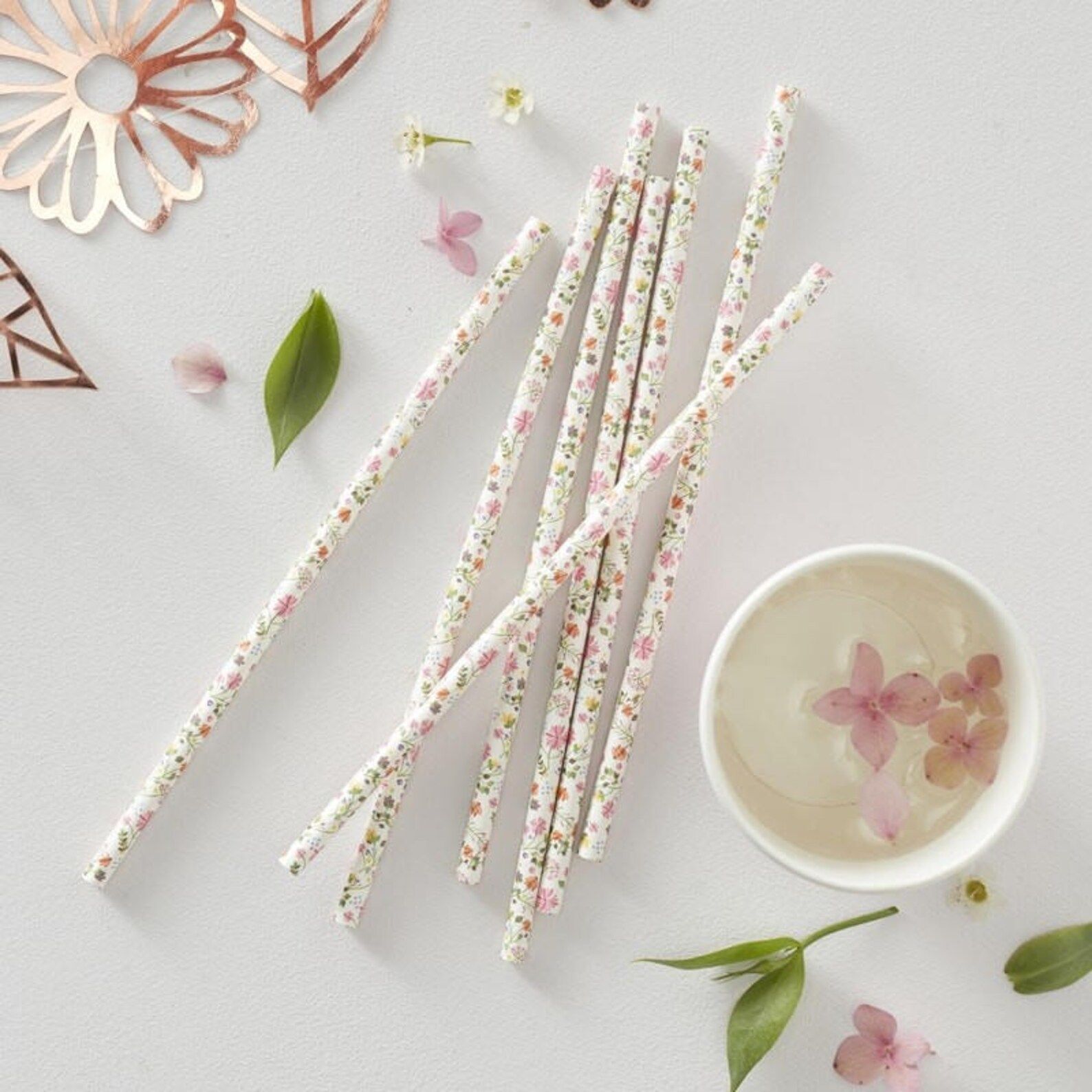 25 Floral Party Straws Floral Paper Straws Ditsy Floral | Etsy | Etsy (US)