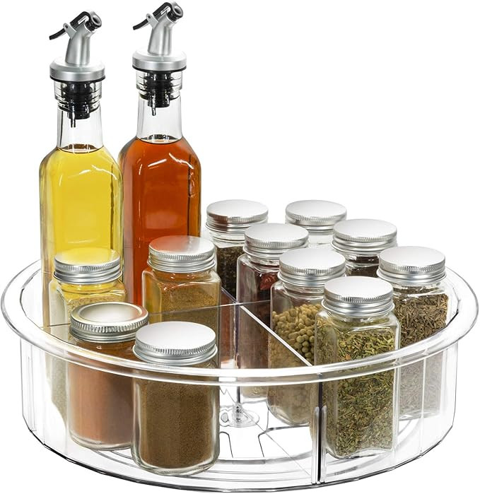 Tiblue Lazy Susan-12in Round Clear Spinning Organization&Storage Container Bin Turntable Plastic ... | Amazon (US)
